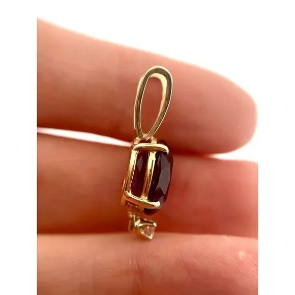 14k Yellow Gold 4ctw Amethyst And Diamond Pendant